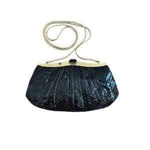 Judith Leiber Black Whipsnake Purse